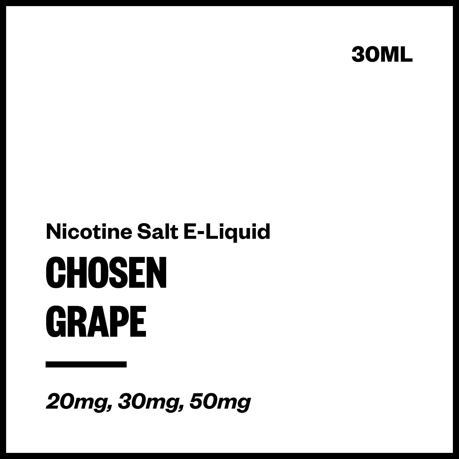 chosen-salts-grape_46204400-f87f-4700-8e05-a14386023c24.jpg Chosen - Grape (Nic Salt E-Liquid 30ml) - Image 1