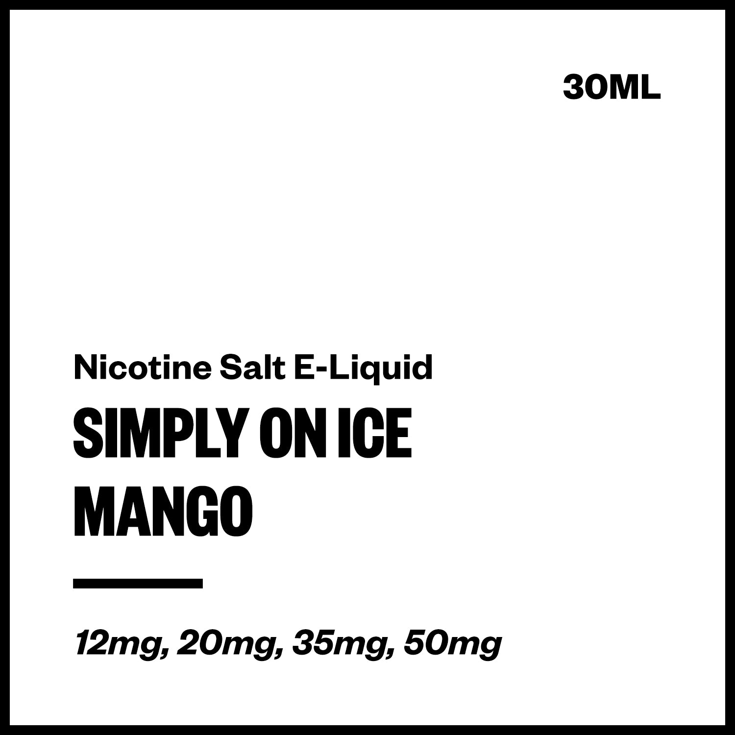 simply-ice-salts-mango.jpg Simply On Ice - Mango (Nic Salt E-Liquid 30ml) - Image 1